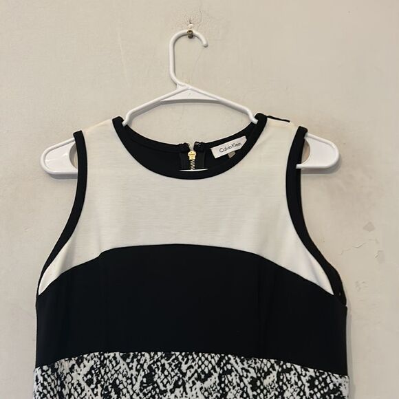 Calvin Klein sleeveless black white dress Size 6 - Picture 3 of 10